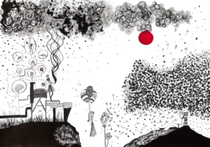 La Dimentica, encre de chine sur papier