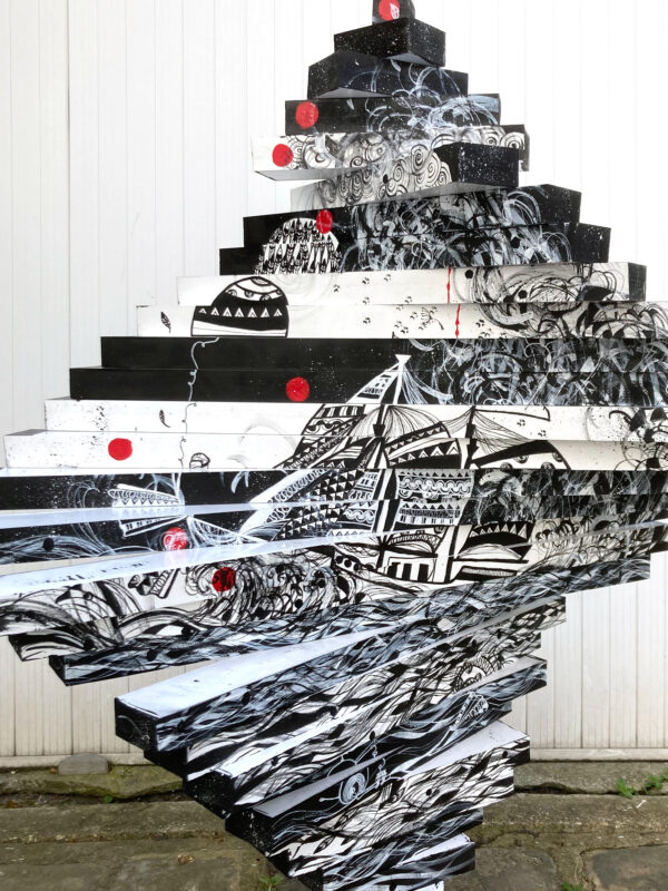 Le Bateau Ivre sculpture de Jean Paul Boyer et Fragola de la Vega