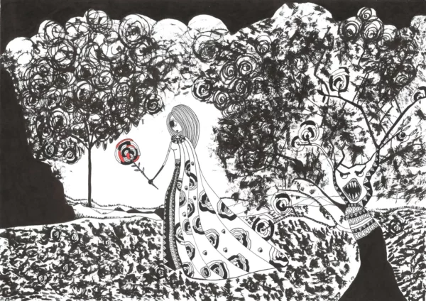 Maya Kotska encre de chine sur papier